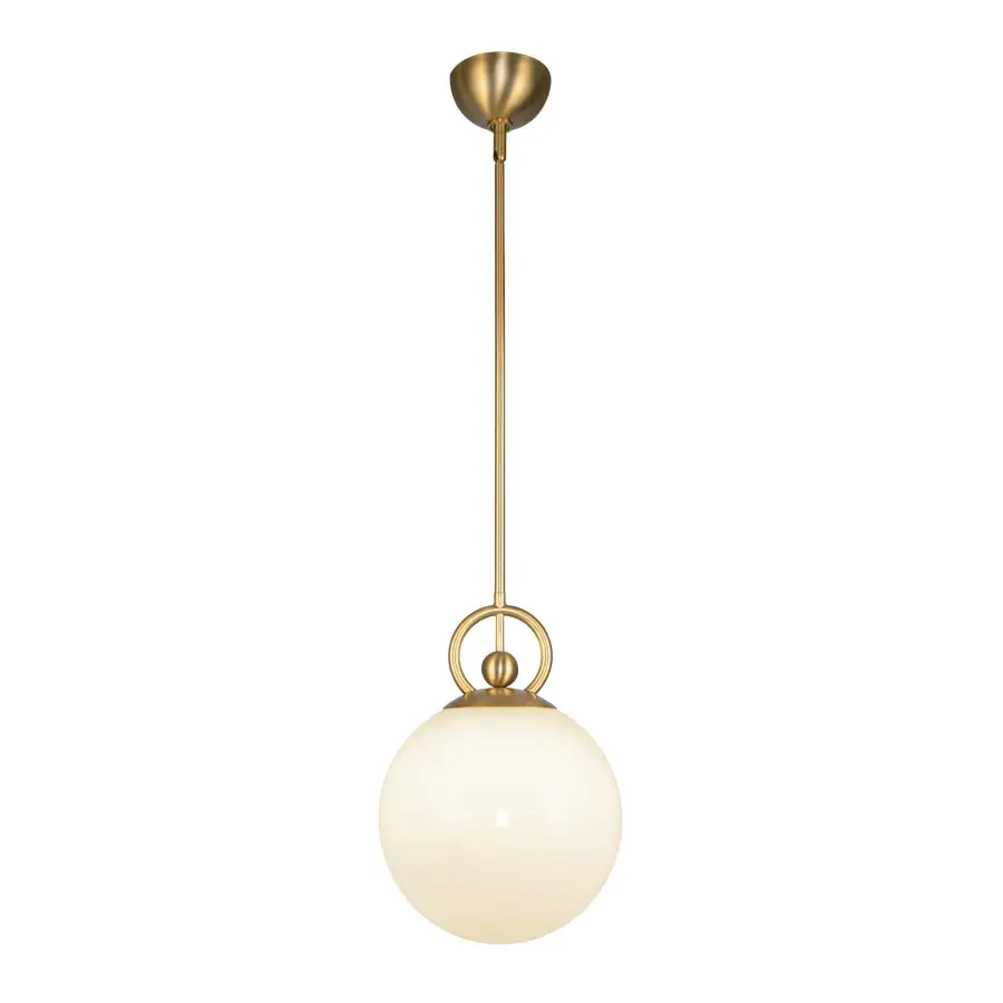 Fiore 10-Inch Pendant Light in Matte Black with Glossy Opal Glass - Image 8