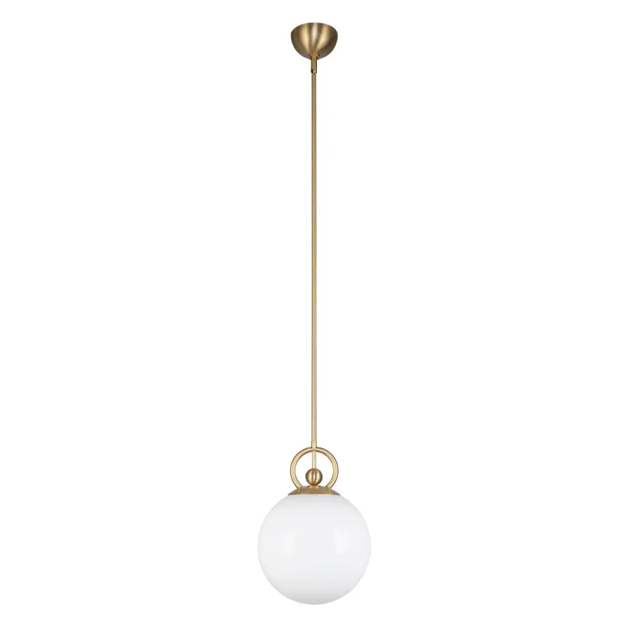 Fiore 10-Inch Pendant Light in Matte Black with Glossy Opal Glass - Image 9