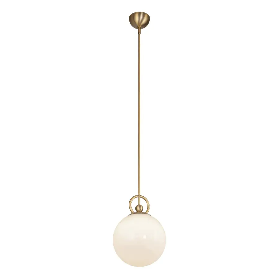 Fiore 10-Inch Pendant Light in Matte Black with Glossy Opal Glass - Image 10