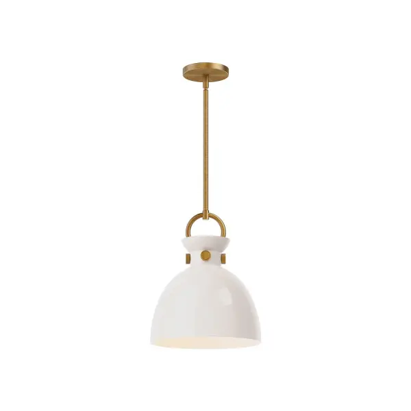 Waldo 11-Inch Pendant in Aged Gold with Clear Glass - Image 3
