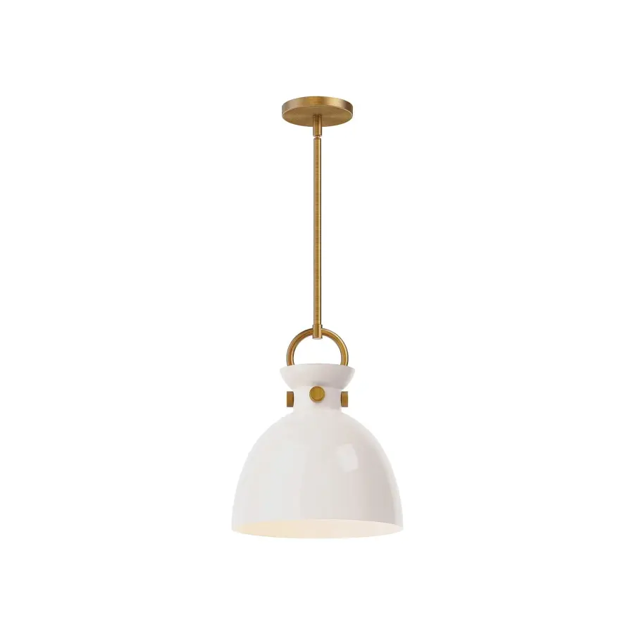 Waldo 11-Inch Pendant in Aged Gold with Clear Glass - Image 3