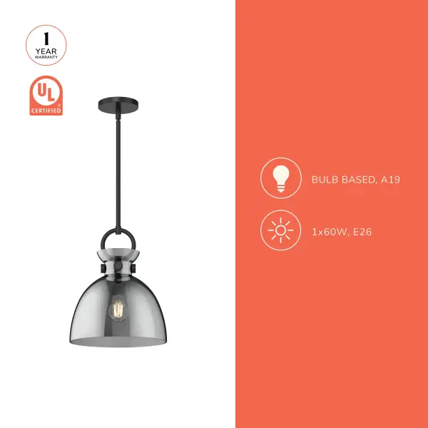 Waldo 11-Inch Pendant in Aged Gold with Clear Glass - Image 10