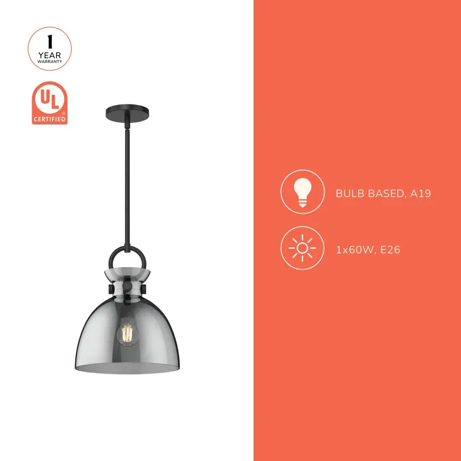 Waldo 11-Inch Pendant in Aged Gold with Clear Glass - Image 10