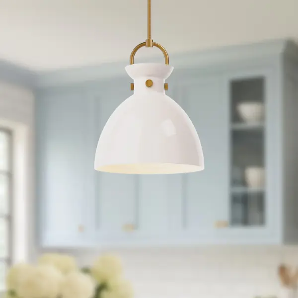 Waldo 14-Inch Pendant in Aged Gold with Clear Glass - Image 6