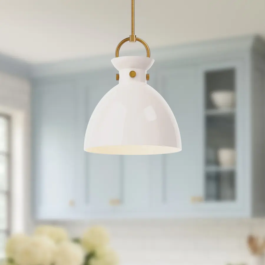 Waldo 14-Inch Pendant in Aged Gold with Clear Glass - Image 6