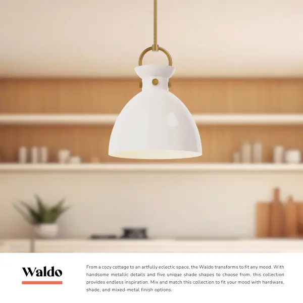 Waldo 14-Inch Pendant in Aged Gold with Clear Glass - Image 9