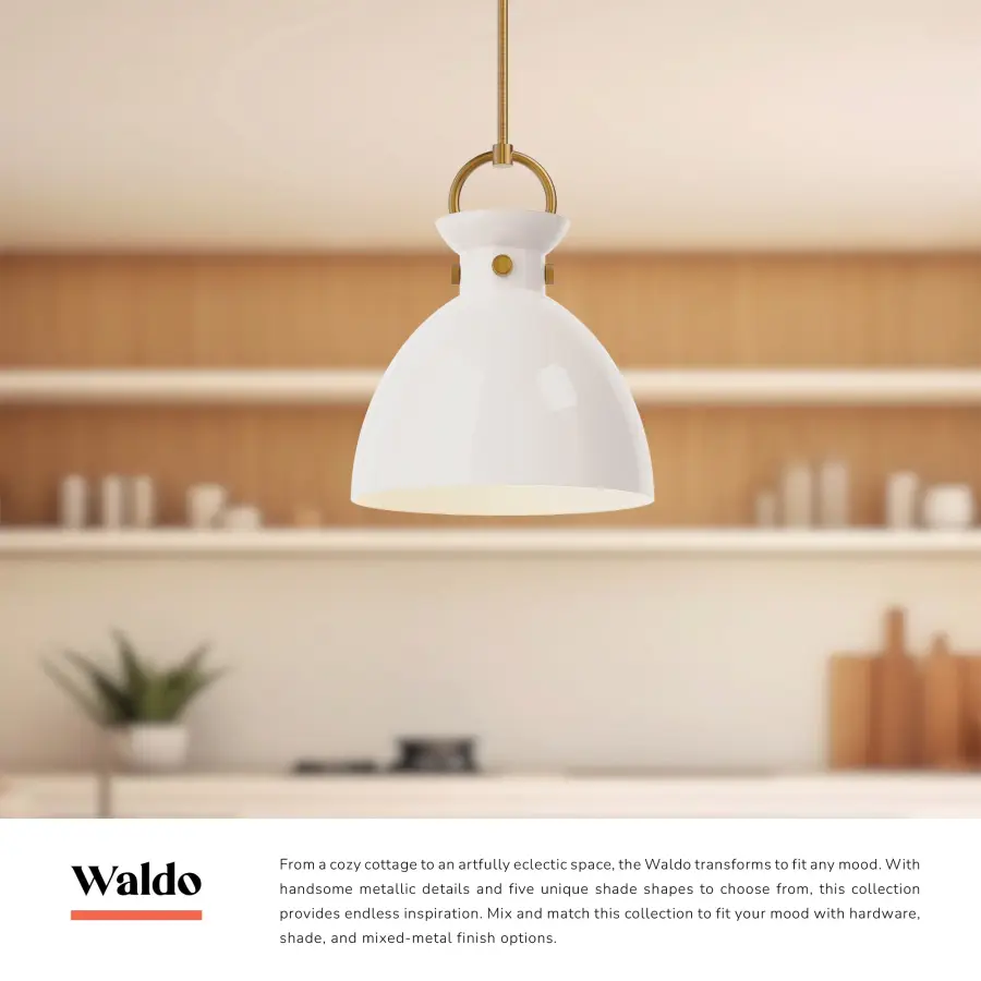 Waldo 14-Inch Pendant in Aged Gold with Clear Glass - Image 9