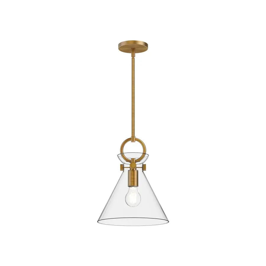 Emerson 11-Inch Pendant in Aged Gold with Clear Glass - Image 2