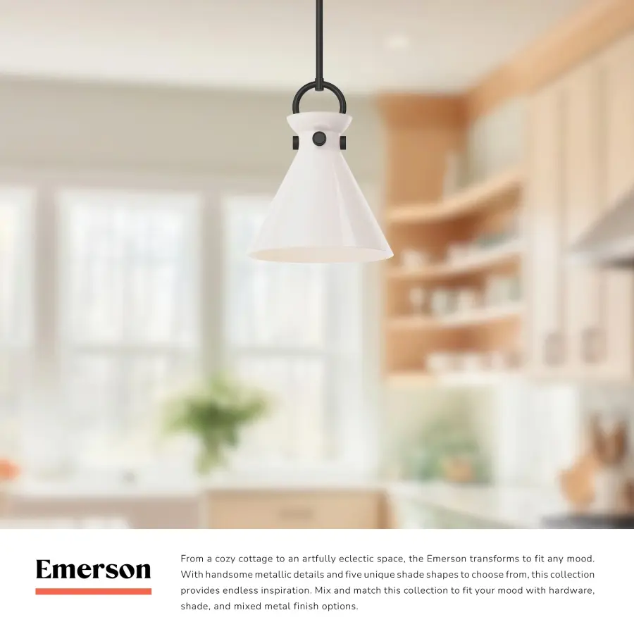 Emerson 11-Inch Pendant in Aged Gold with Clear Glass - Image 8