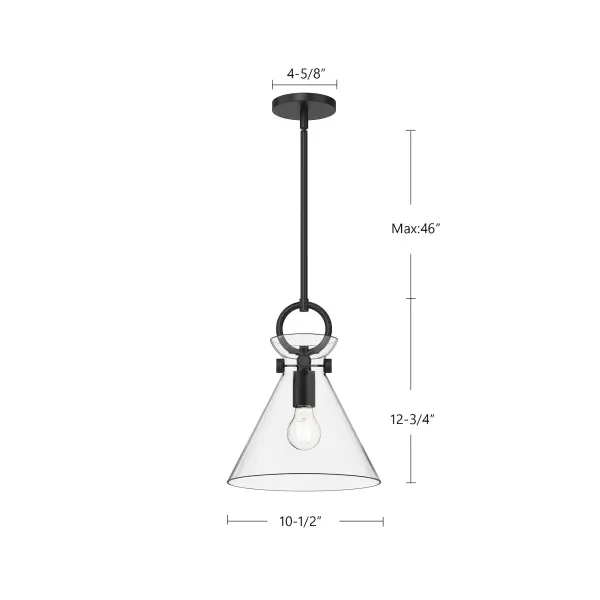 Emerson 11-Inch Pendant in Aged Gold with Clear Glass - Image 9