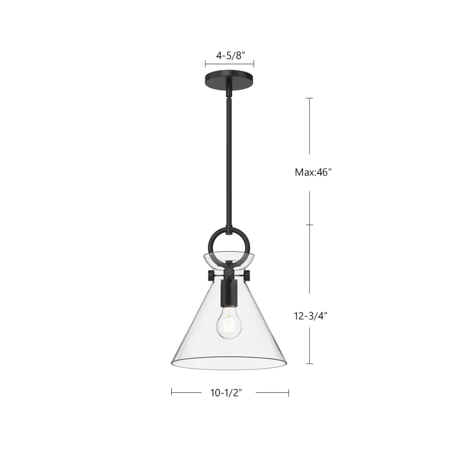 Emerson 11-Inch Pendant in Aged Gold with Clear Glass - Image 9