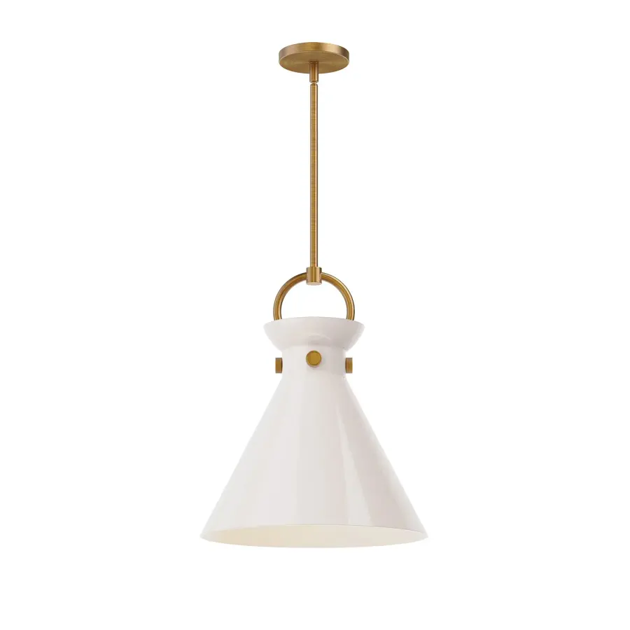 Emerson 14-Inch Pendant in Aged Gold with Clear Glass - Image 8