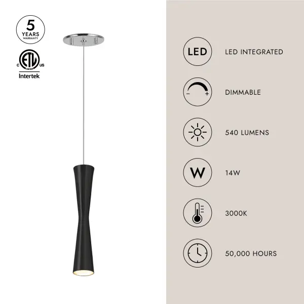 Robson 12-Inch Matte Black Pendant Light - Image 12