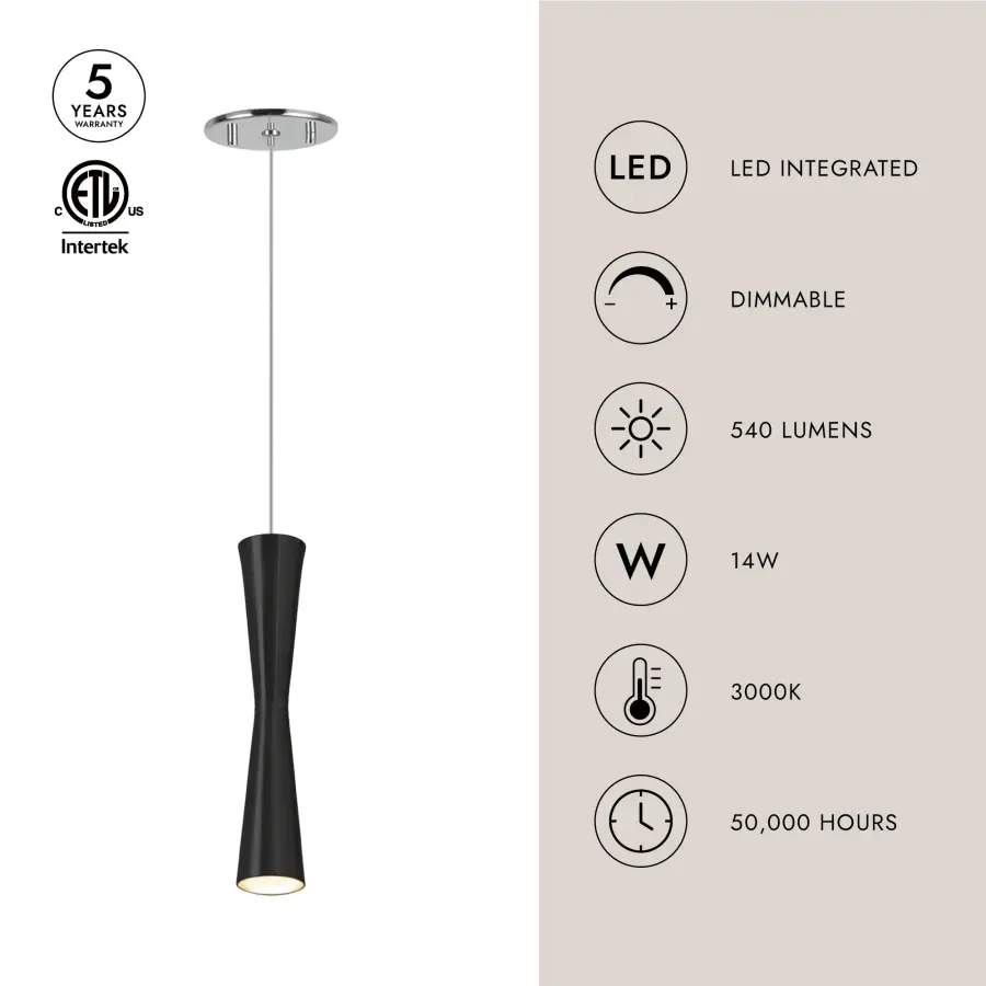 Robson 12-Inch Matte Black Pendant Light - Image 12