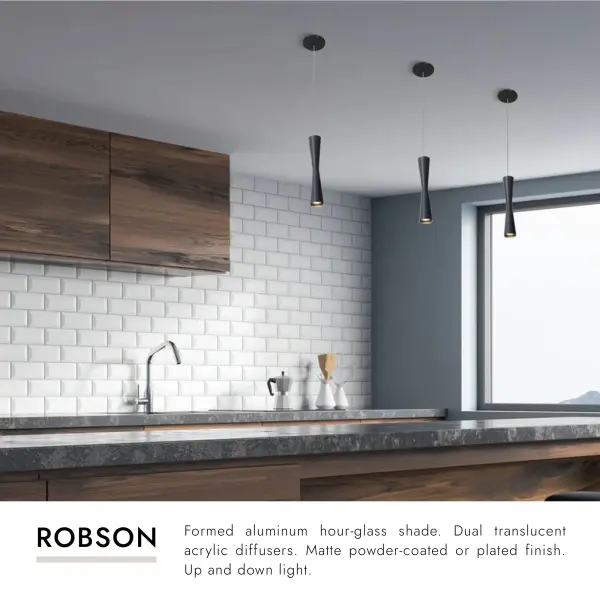 Robson 12-Inch Matte Black Pendant Light - Image 10
