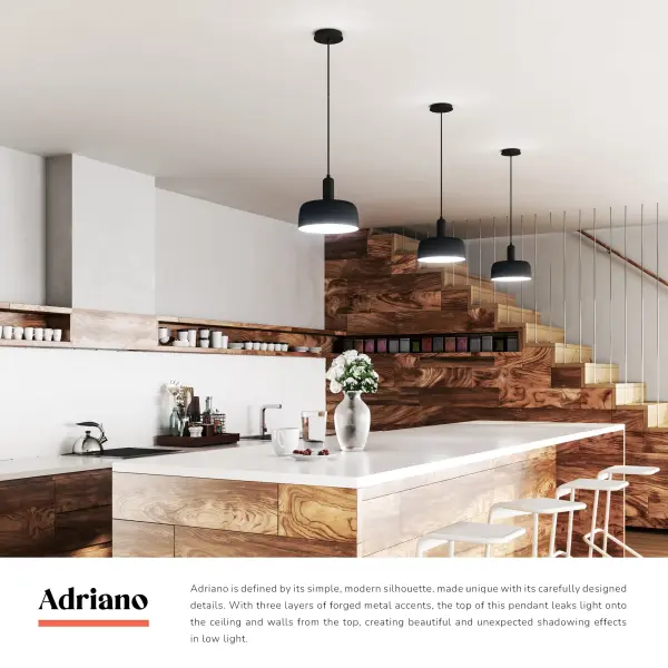 Adriano 10-Inch Pendant in Brushed Gold - Image 9
