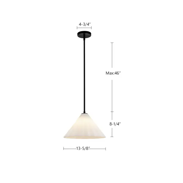 Serena 14-Inch Pendant in Aged Gold with Opal Glass - Image 11