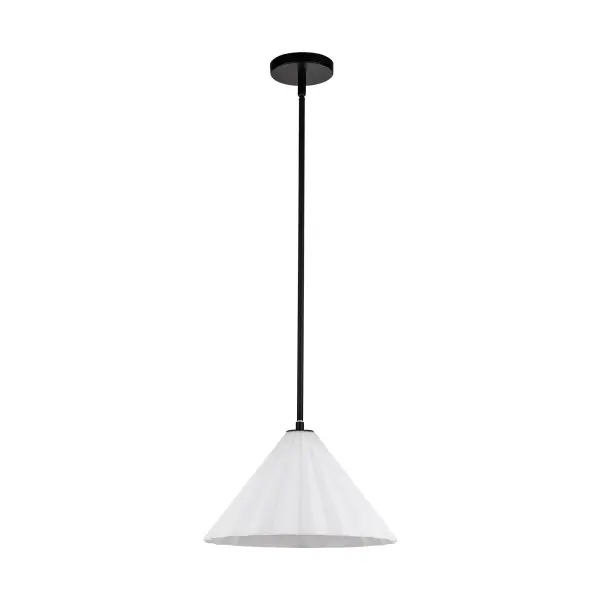 Serena 14-Inch Pendant in Aged Gold with Opal Glass - Image 4