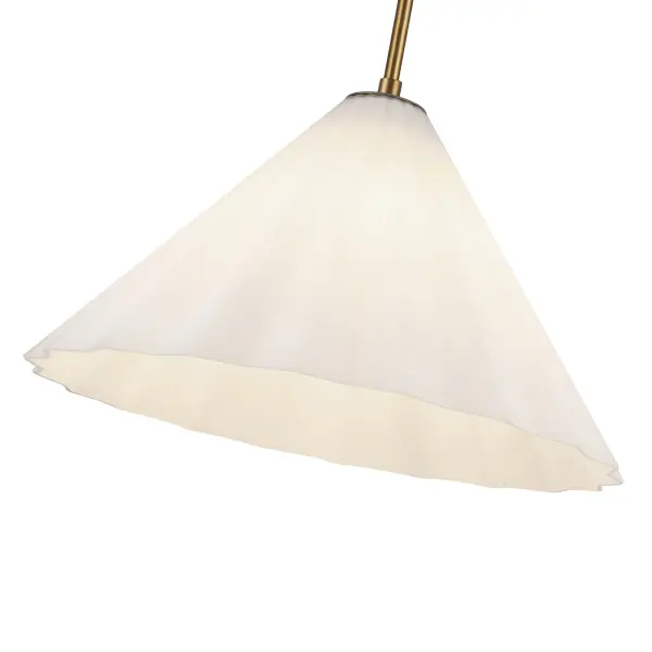 Serena 14-Inch Pendant in Aged Gold with Opal Glass - Image 8