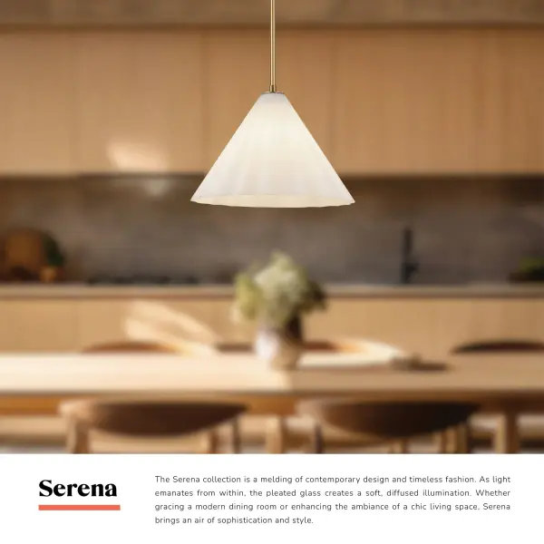 Serena 14-Inch Pendant in Aged Gold with Opal Glass - Image 9