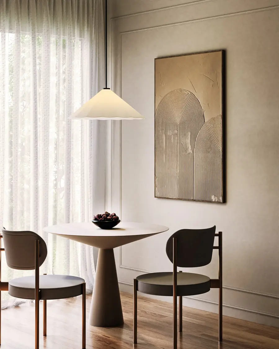 Serena 20-Inch Pendant Light in Matte Black with Opal Glass - Image 2