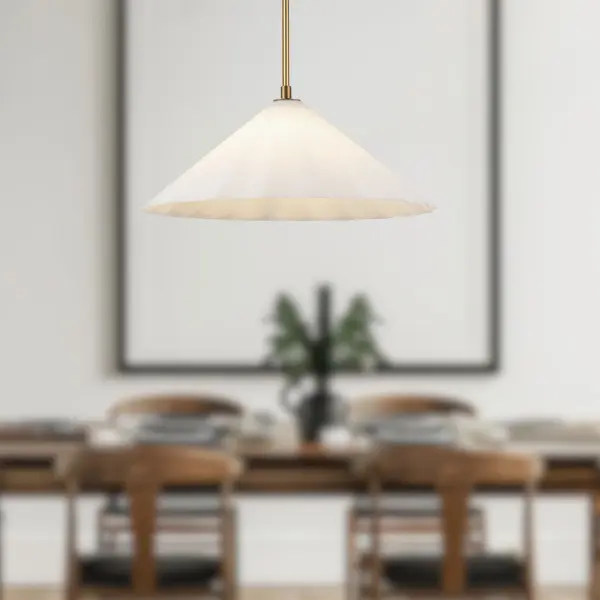 Serena 20-Inch Pendant Light in Matte Black with Opal Glass - Image 3