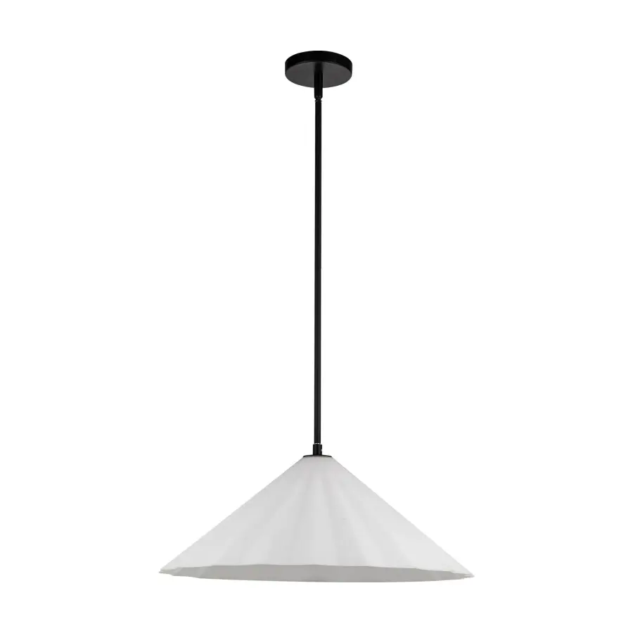 Serena 20-Inch Pendant Light in Matte Black with Opal Glass - Image 5