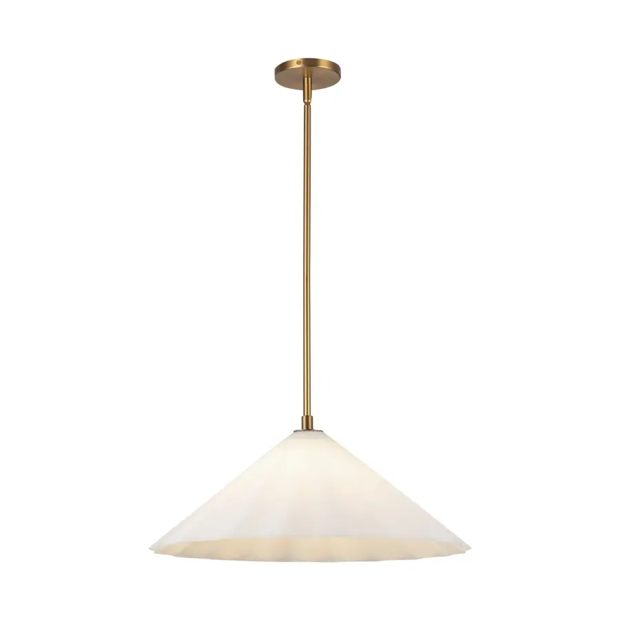 Serena 20-Inch Pendant Light in Matte Black with Opal Glass - Image 7