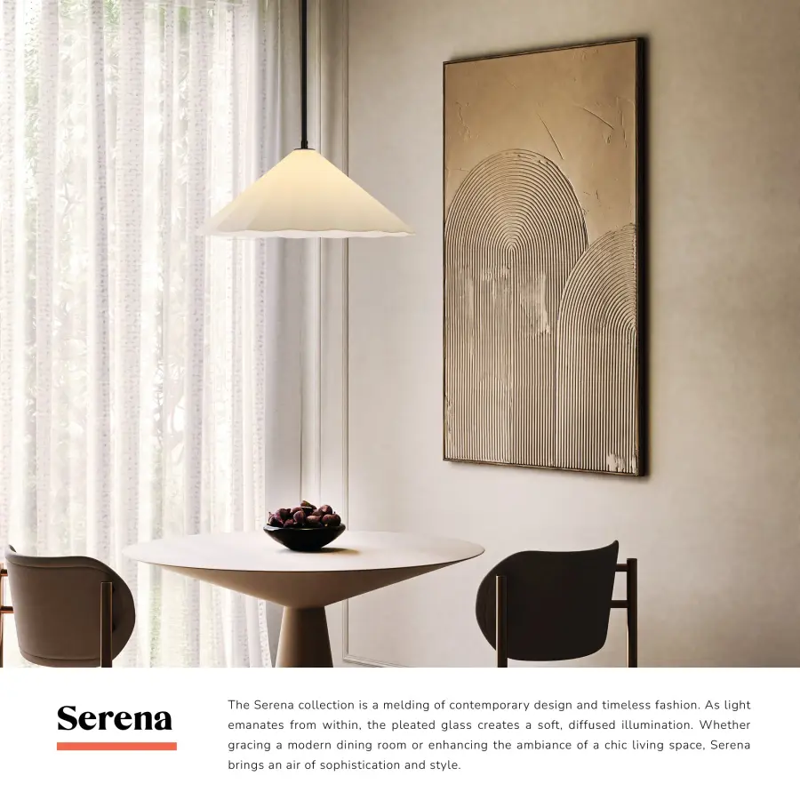 Serena 20-Inch Pendant Light in Matte Black with Opal Glass - Image 10