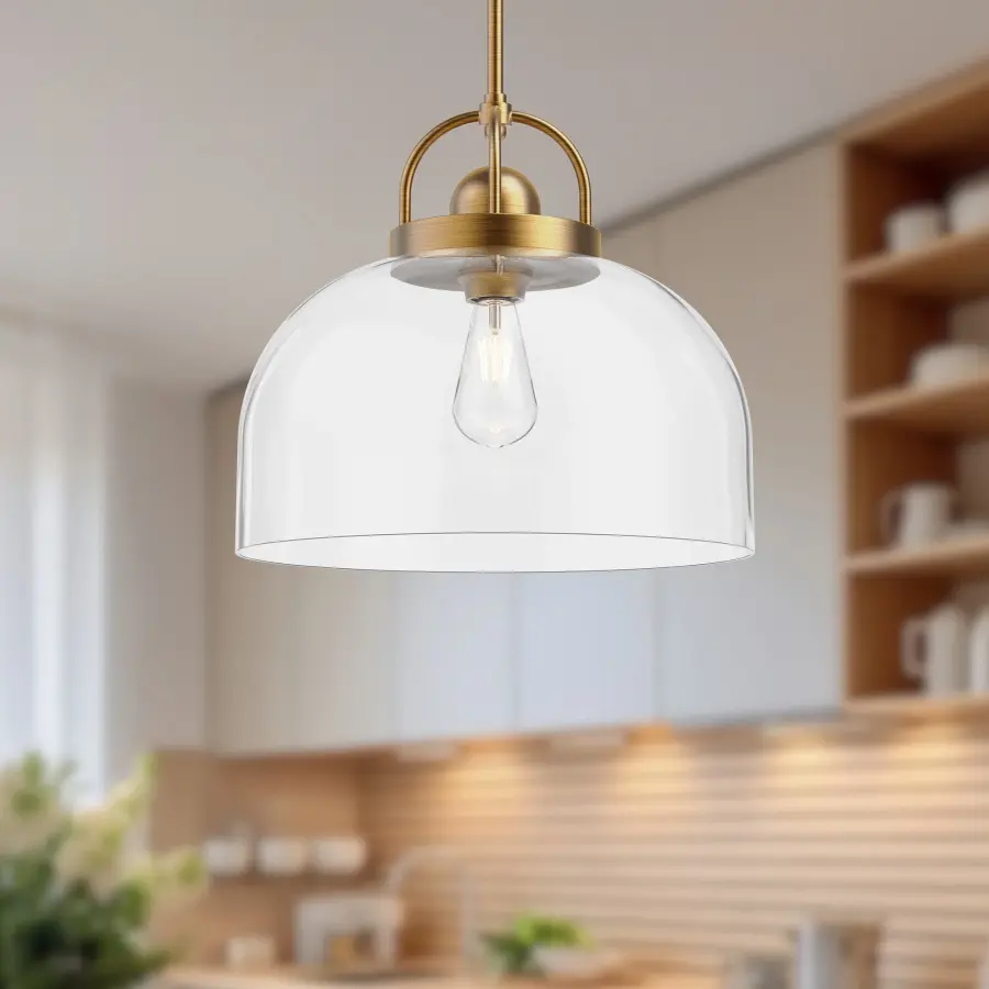 Lancaster 15-inch Pendant in Aged Gold - Image 2