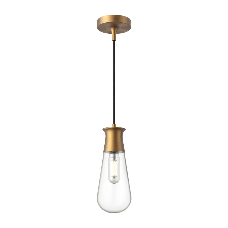 Marcel 4-Inch Pendant in Aged Gold - Image 1
