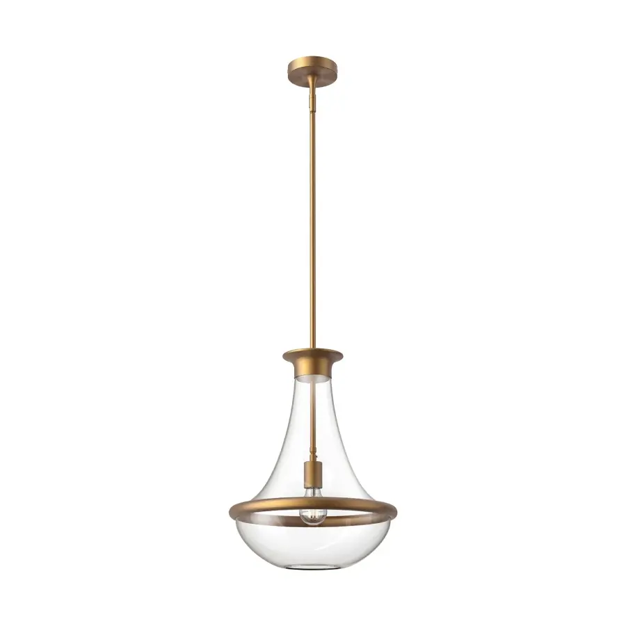 Marcel 10-Inch Pendant in Aged Gold - Image 1