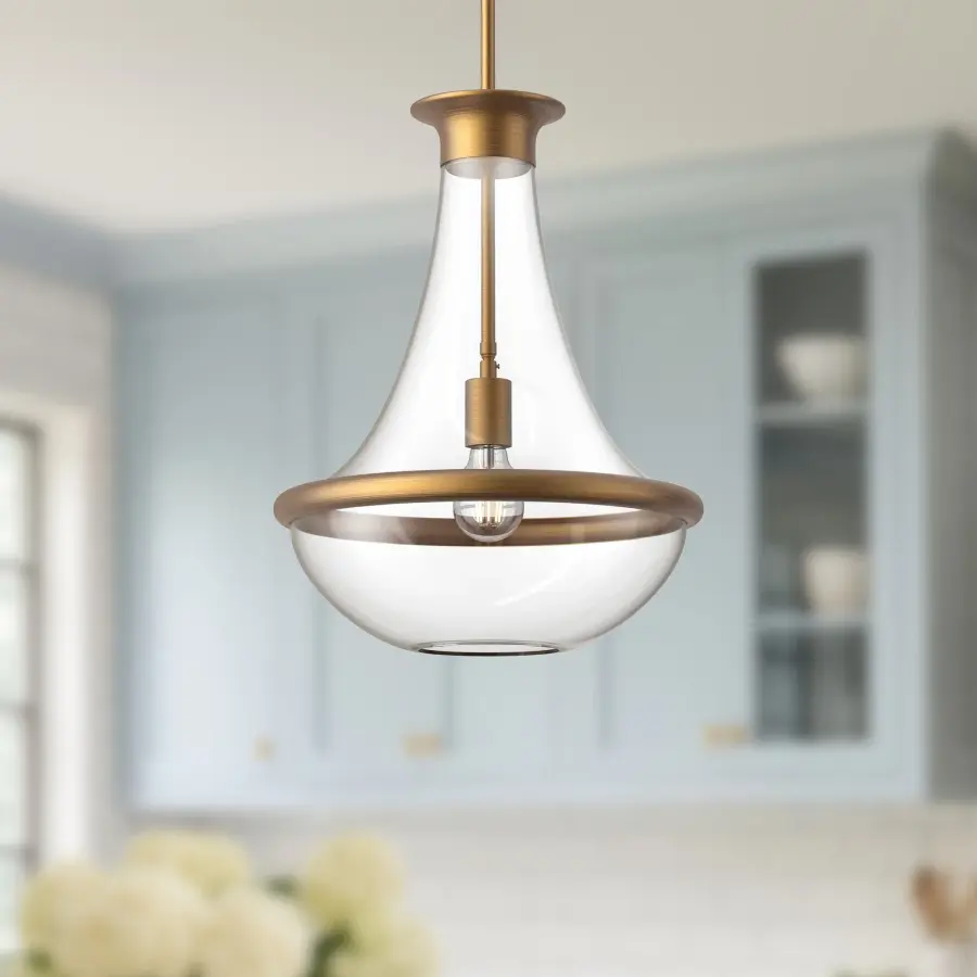 Marcel 10-Inch Pendant in Aged Gold - Image 2