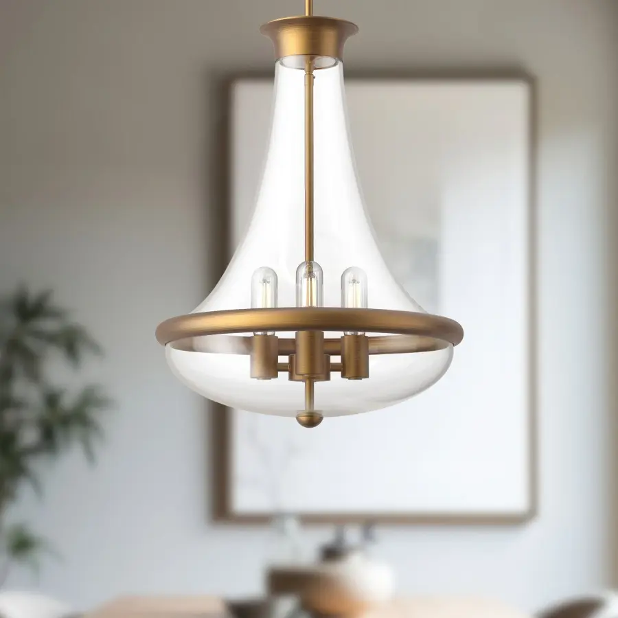 Marcel 18-Inch Pendant in Aged Gold - Image 2