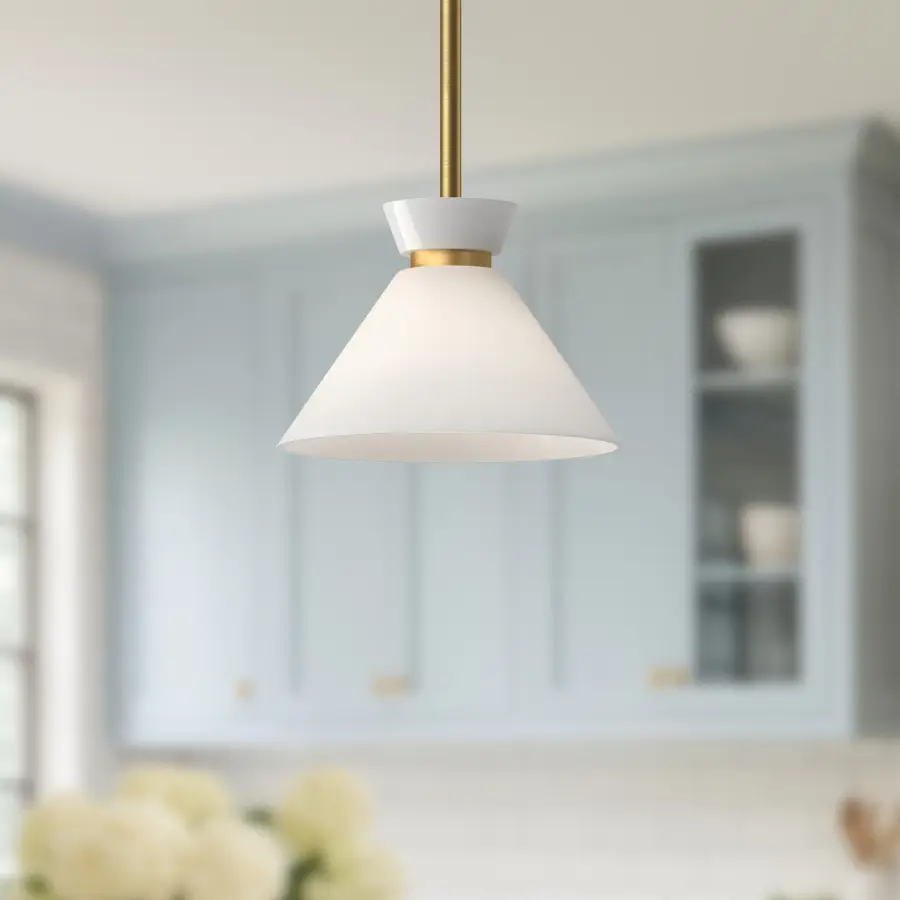 Halston 8-Inch Pendant in Brushed Gold - Image 5