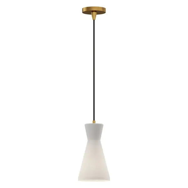 Betty 6-Inch Pendant in Matte Black with Opal Glass - Image 5