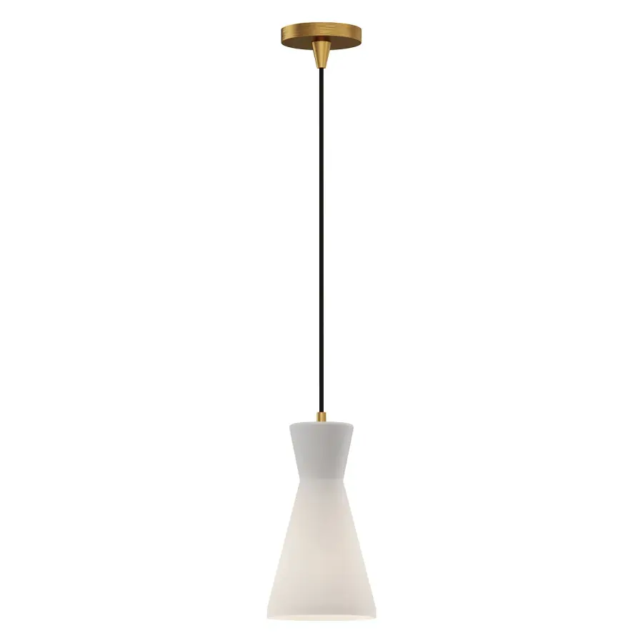 Betty 6-Inch Pendant in Matte Black with Opal Glass - Image 5