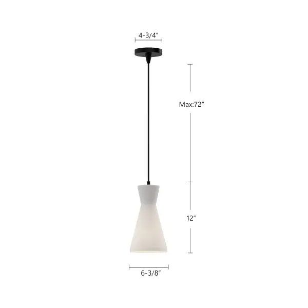 Betty 6-Inch Pendant in Matte Black with Opal Glass - Image 6