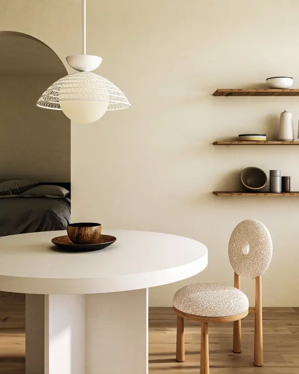 Perth 14-Inch Pendant in Brushed Gold with Opal Glass - Image 2