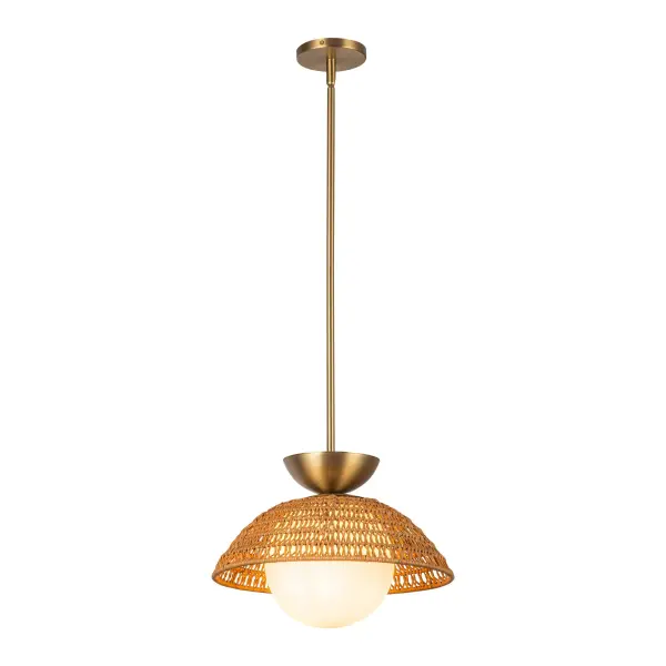 Perth 14-Inch Pendant in Brushed Gold with Opal Glass - Image 15