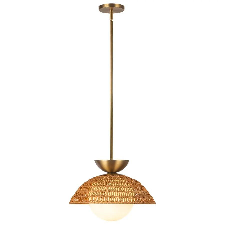 Perth 14-Inch Pendant in Brushed Gold with Opal Glass - Image 16