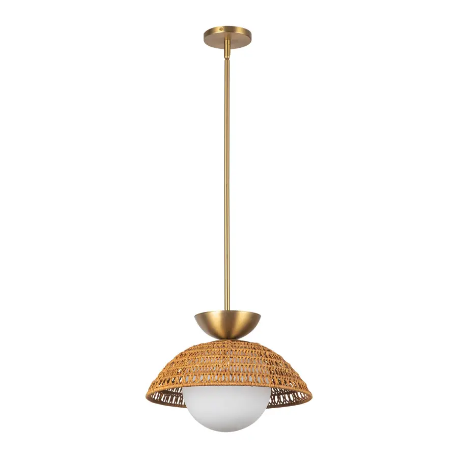 Perth 14-Inch Pendant in Brushed Gold with Opal Glass - Image 17