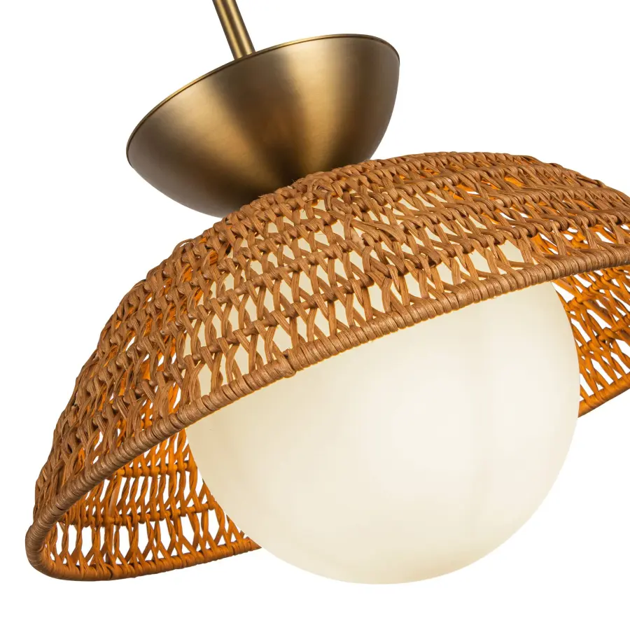 Perth 14-Inch Pendant in Brushed Gold with Opal Glass - Image 19