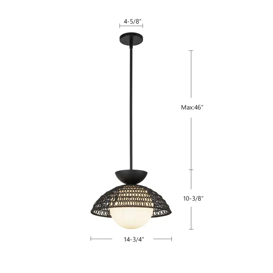 Perth 14-Inch Pendant in Brushed Gold with Opal Glass - Image 23