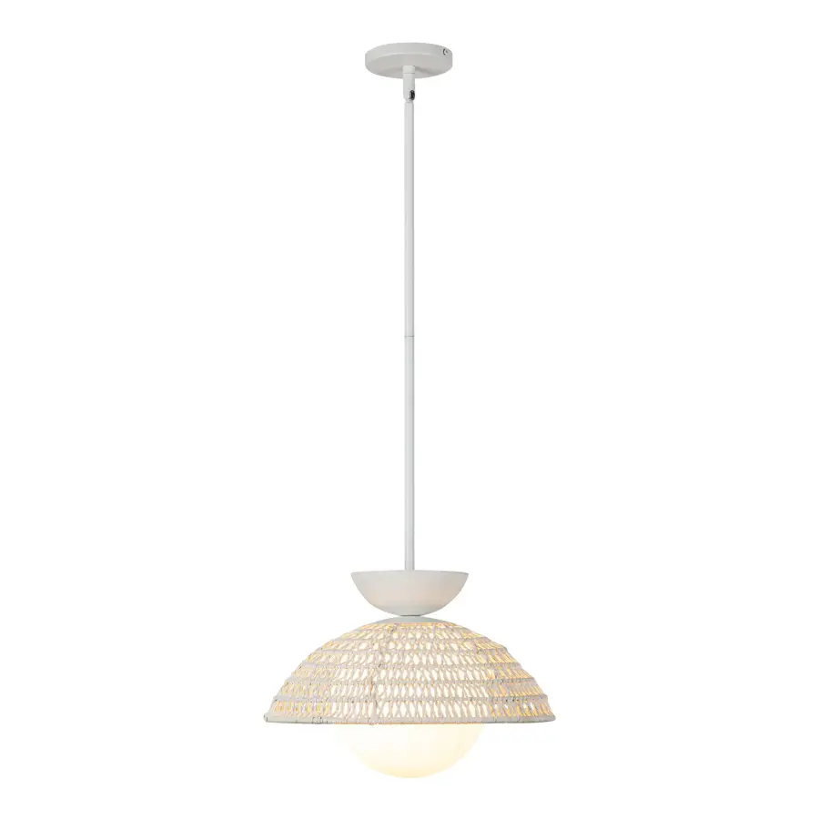 Perth 14-Inch Pendant in Brushed Gold with Opal Glass - Image 6