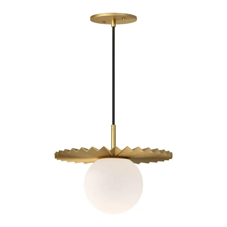 Plume 12-Inch Pendant in Brushed Gold - Image 1