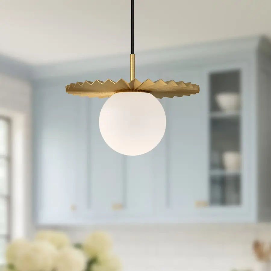 Plume 12-Inch Pendant in Brushed Gold - Image 2