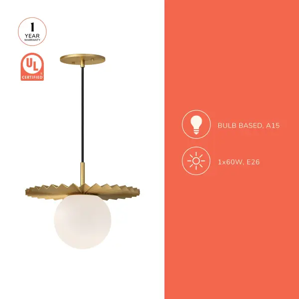 Plume 12-Inch Pendant in Brushed Gold - Image 10