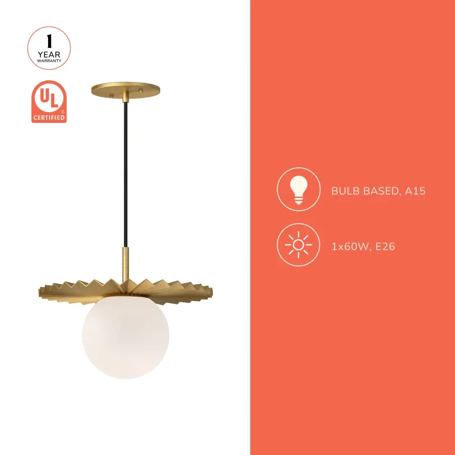 Plume 12-Inch Pendant in Brushed Gold - Image 10