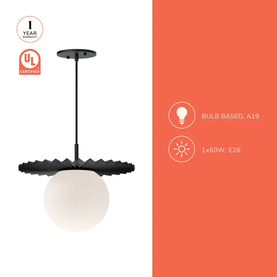 Plume 14-Inch Pendant Light in Matte Black - Image 10